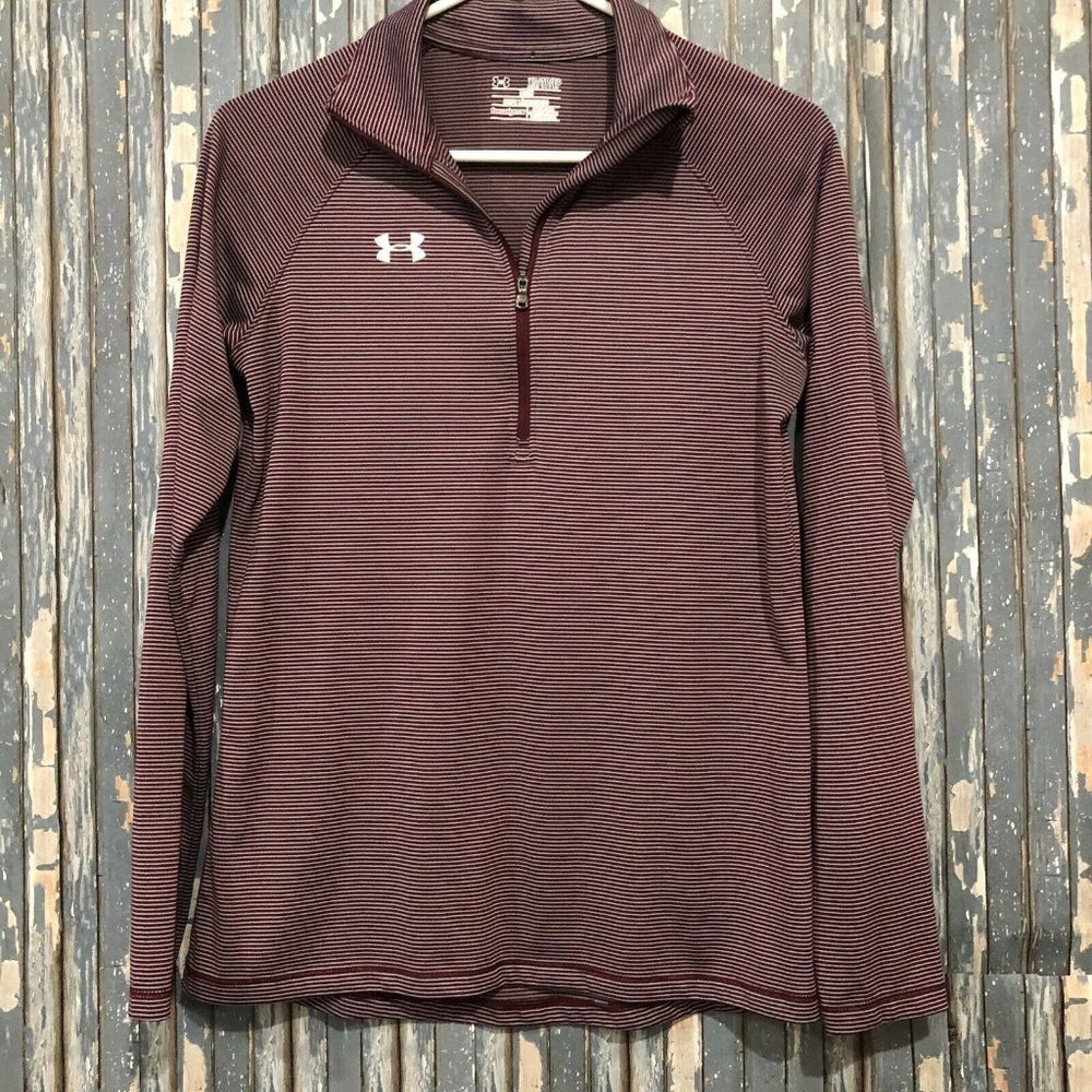 UNDER ARMOUR Heatgear Loose Fit 1/4 Zip Pullover Women's Size XS Maroon